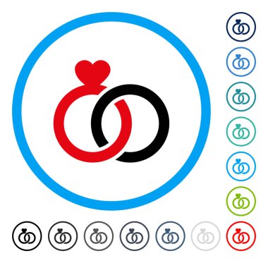 Alyans yuvarlak vektör simgesi