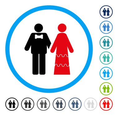 Vektör simge düğün kişi yuvarlak