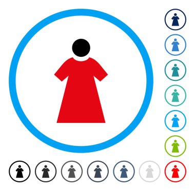 Kadın yuvarlak vektör simgesi