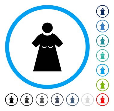 Kadın figürü yuvarlak vektör simgesi