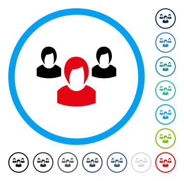 Kadın grubu yuvarlak vektör simgesi