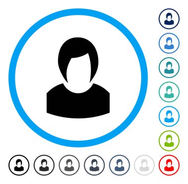 Kadın profili vektör simge yuvarlak