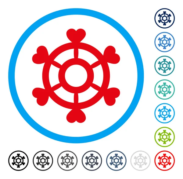 Güzel tekne direksiyon yuvarlak vektör simgesi