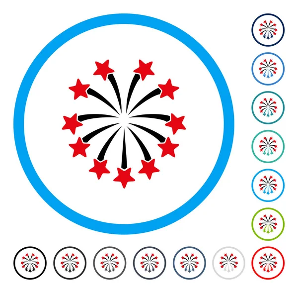 Küresel havai fişek yuvarlak vektör simgesi