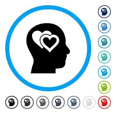 Zihin yuvarlak vektör simgesinde seviyorum