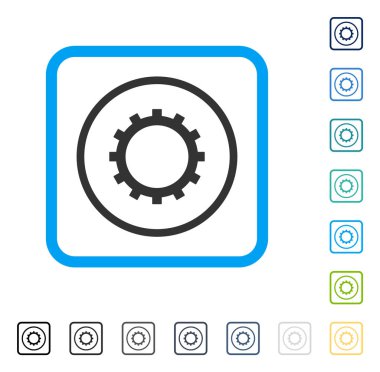 Dişli vektör simge çerçeveli