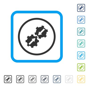 Dişli Tümleştirme vektör simge çerçeveli