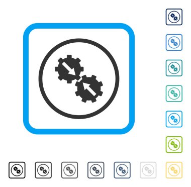 Dişli Tümleştirme vektör simge çerçeveli