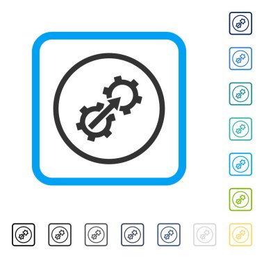 Dişli Tümleştirme vektör simge çerçeveli