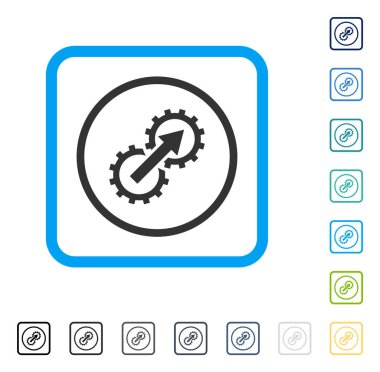 Dişli Tümleştirme vektör simge çerçeveli