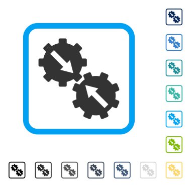 Dişli Tümleştirme vektör simge çerçeveli