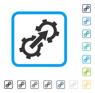 Dişli Tümleştirme vektör simge çerçeveli