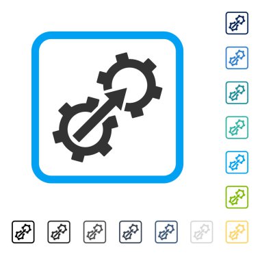 Dişli Tümleştirme vektör simge çerçeveli