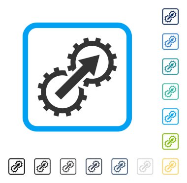 Dişli Tümleştirme vektör simge çerçeveli
