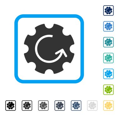 Dişli döndürme vektör simge çerçeveli