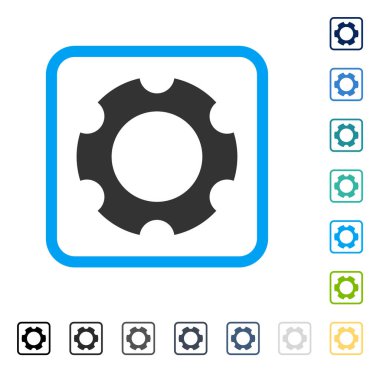 Dişli vektör simge çerçeveli