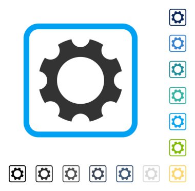 Dişli vektör simge çerçeveli