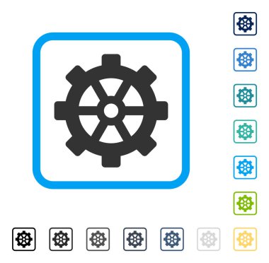 Dişli vektör simge çerçeveli