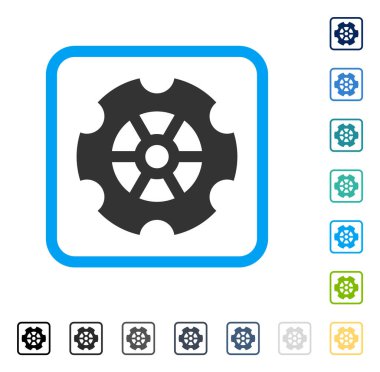 Dişli vektör simge çerçeveli