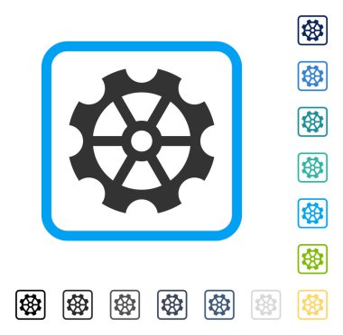 Dişli vektör simge çerçeveli