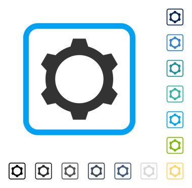 Dişli vektör simge çerçeveli