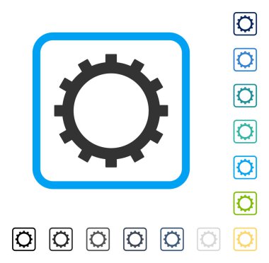 Dişli vektör simge çerçeveli