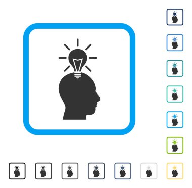 Vektör simge dahi ampul çerçeveli