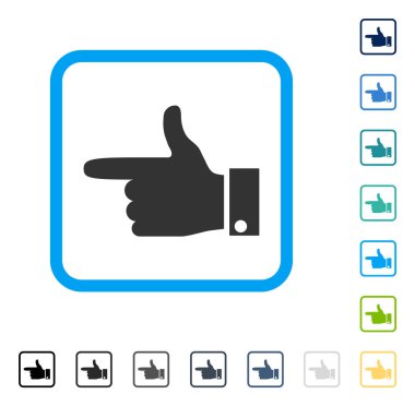 El işaretçisi sol vektör simge çerçeveli