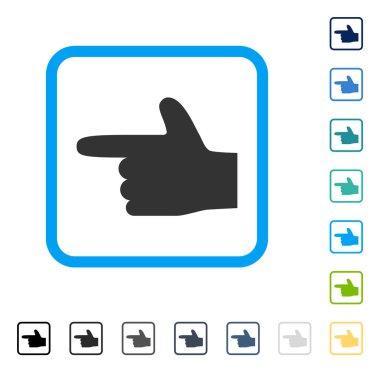 El işaretçisi sol vektör simge çerçeveli