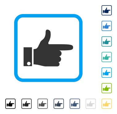 El işaretçisi sağ vektör simge çerçeveli