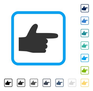 El işaretçisi sağ vektör simge çerçeveli