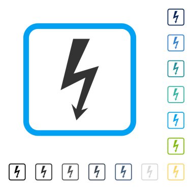 Yüksek gerilim vektör simge çerçeveli
