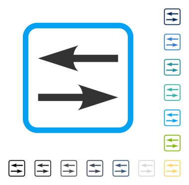 Yatay Exchange okları vektör simge çerçeveli