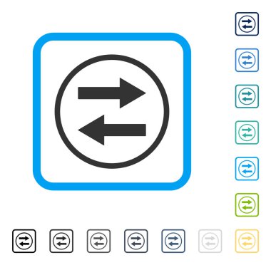 Yatay Çevir okları vektör simge çerçeveli