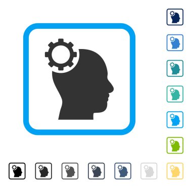 Akıl dişli vektör simge çerçeveli