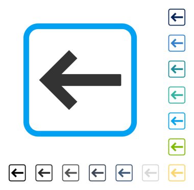 Sol ok vektör simge çerçeveli