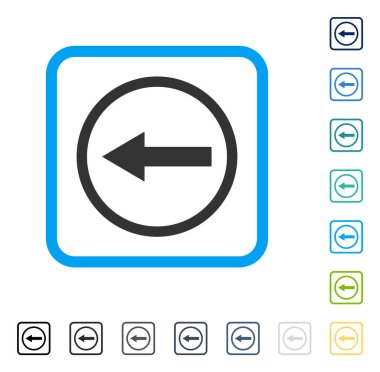 Vektör simge sol yönlü ok çerçeveli