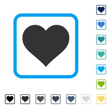 Aşk kalp vektör simge çerçeveli