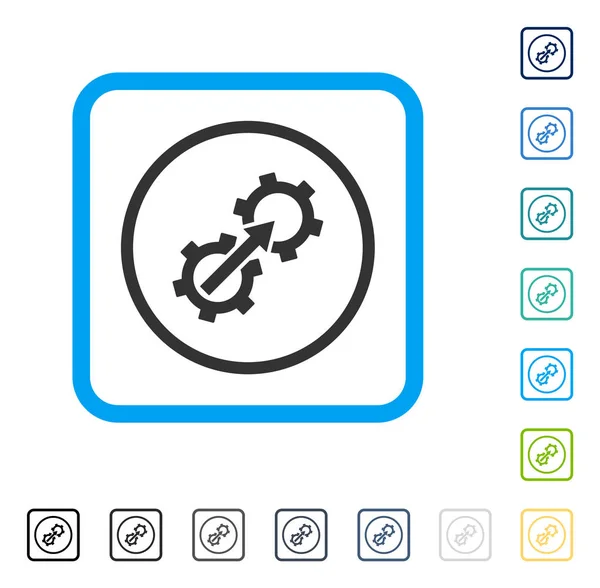 齿轮集成框架矢量图标 — 图库矢量图片