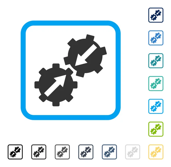 齿轮集成框架矢量图标 — 图库矢量图片