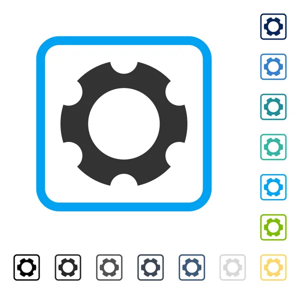 Engrenagem emoldurado vetor ícone — Vetor de Stock
