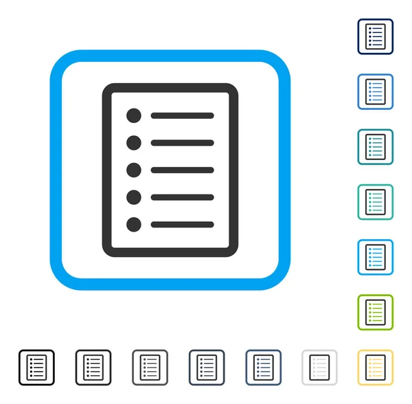 List Page Framed Vector Icon — Stock Vector