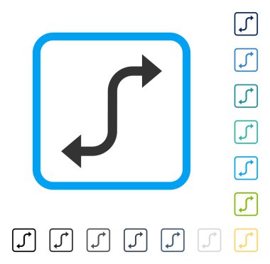 Bend ok çerçeveli vektör simgesi karşısında