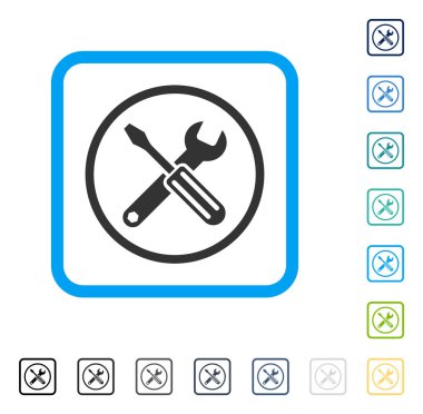 Vektör simge seçenekleri çerçeveli