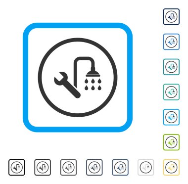Sıhhi tesisat çerçeveli vektör simgesi