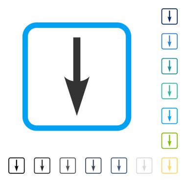 Çerçeveli vektör simgesi aşağı ok keskin