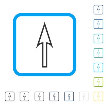 Çerçeveli vektör simge yukarı ok keskin
