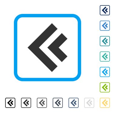 Sola kaydırma vektör simge çerçeveli