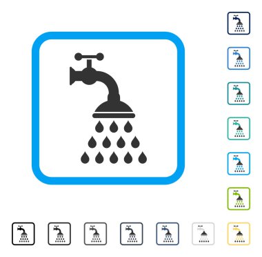 Duş musluk çerçeveli vektör simgesi