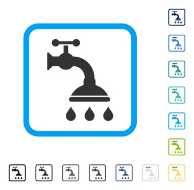 Duş musluk çerçeveli vektör simgesi